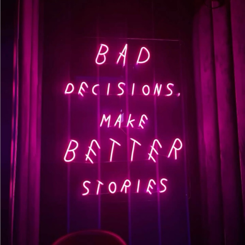 Pink Neon Poster with Quote